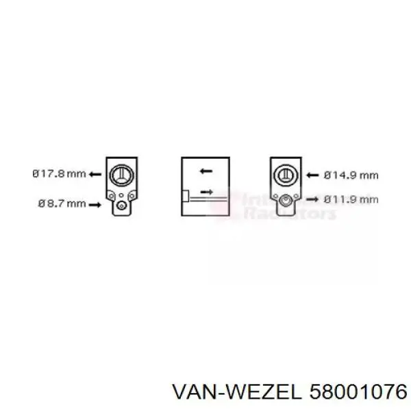 Клапан TRV кондиционера 58001076 VAN Wezel