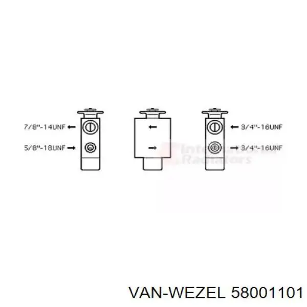 58001101 VAN Wezel клапан trv кондиционера