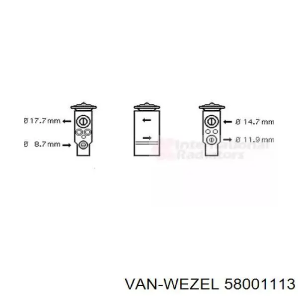 Клапан TRV кондиционера 58001113 VAN Wezel