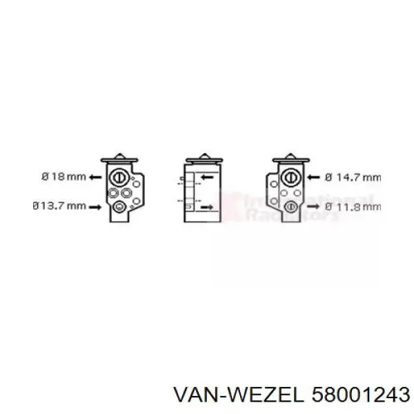 Клапан TRV кондиционера 58001243 VAN Wezel