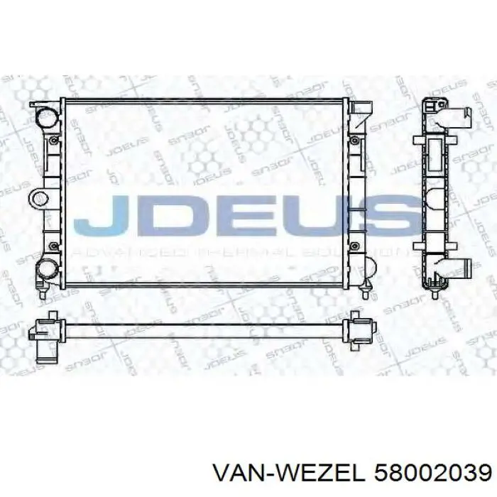 Радиатор охлаждения двигателя VAN Wezel 58002039 цена, от 32.35 USD
