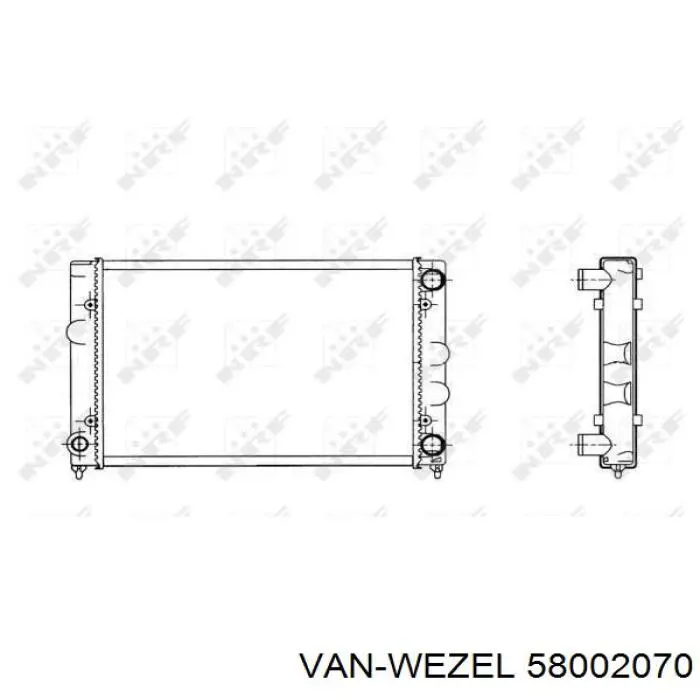 Радиатор 58002070 VAN Wezel