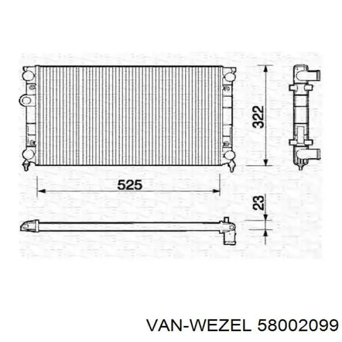 Радиатор охлаждения двигателя VAN Wezel 58002099 цена, от 35.69 USD