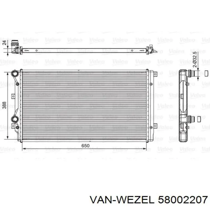 Радиатор охлаждения VAN Wezel 58002207
