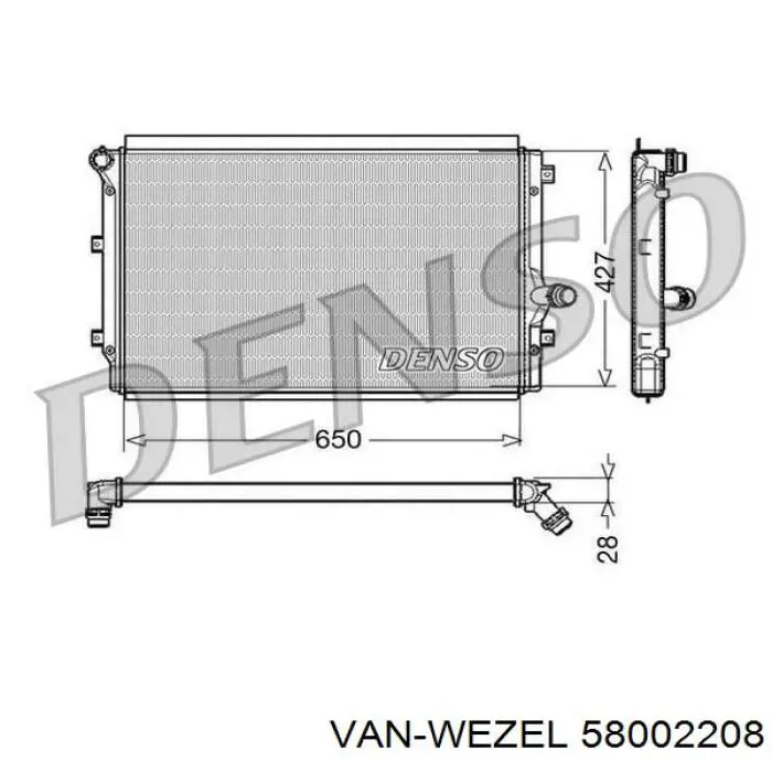 Купить 58002208 VAN Wezel Радиатор водяной