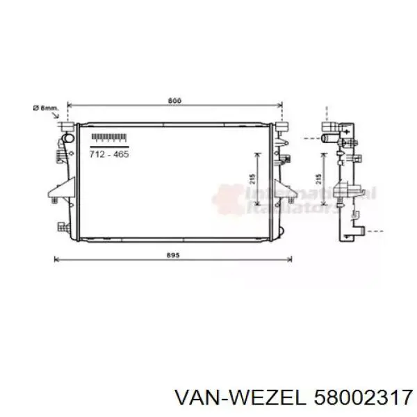 58002317 VAN Wezel Радиатор основной