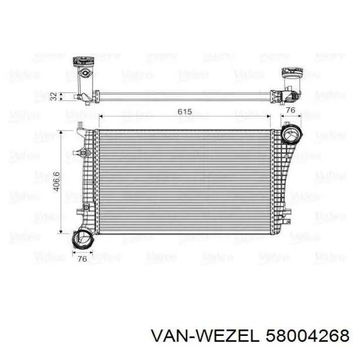 58004268 VAN Wezel Охладитель наддувочного воздуха