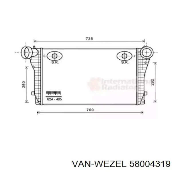 Интеркулер 58004319 VAN Wezel