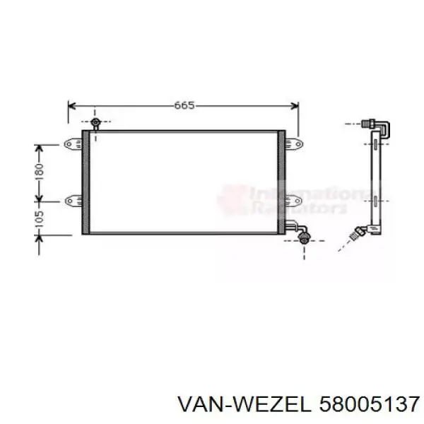 Радиатор кондиционера 58005137 VAN Wezel