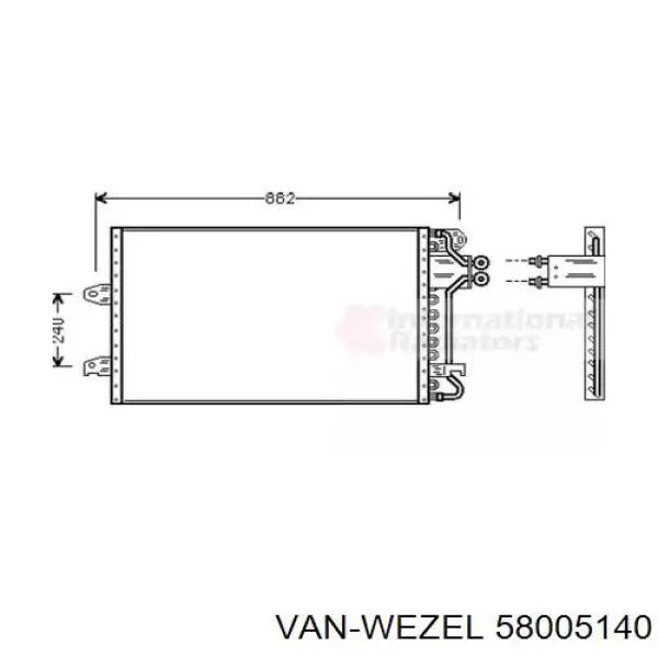 Радиатор кондиционера 58005140 VAN Wezel