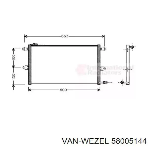 Радиатор кондиционера 58005144 VAN Wezel