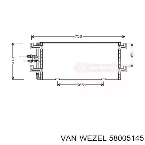 Радиатор кондиционера 58005145 VAN Wezel