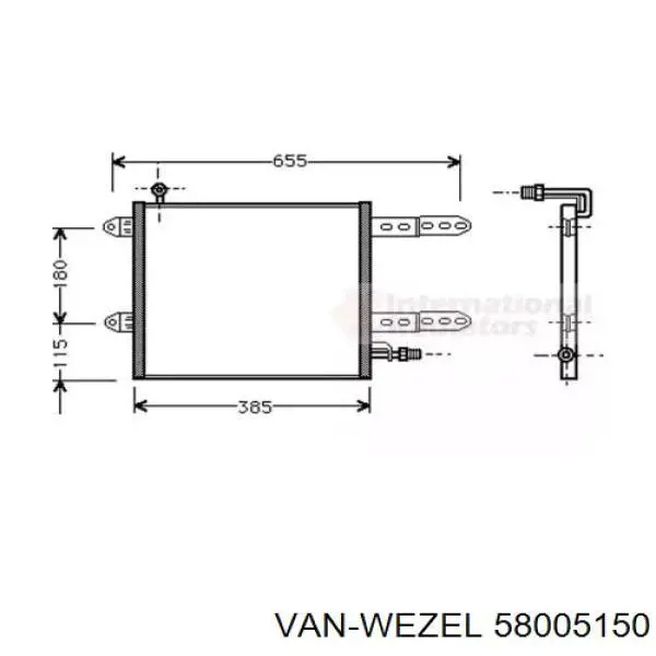 Радиатор кондиционера 58005150 VAN Wezel