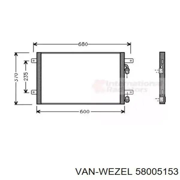 58005153 VAN Wezel радиатор кондиционера