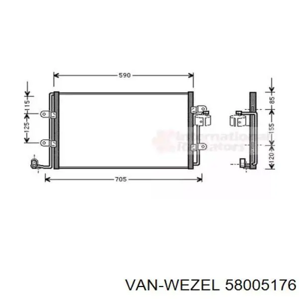 Радиатор кондиционера 58005176 VAN Wezel