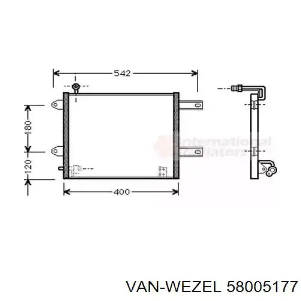 Радиатор кондиционера 58005177 VAN Wezel