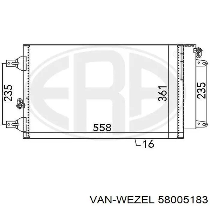 Радиатор кондиционера 58005183 VAN Wezel
