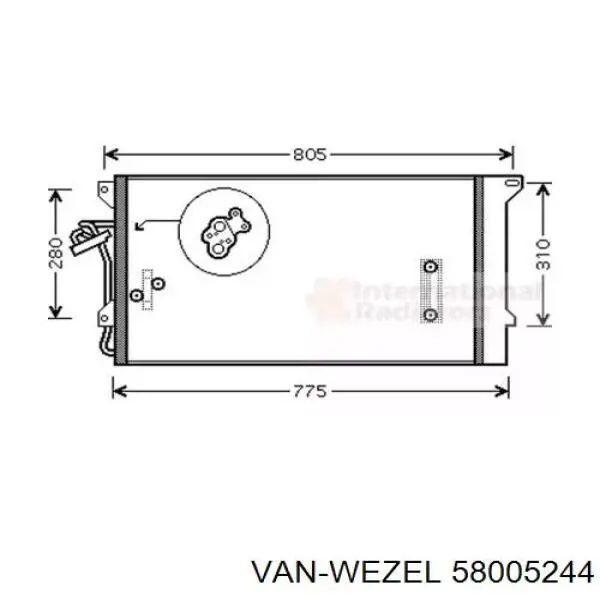 Радиатор кондиционера 58005244 VAN Wezel