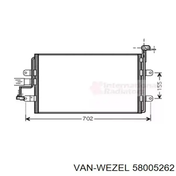 Радиатор кондиционера 58005262 VAN Wezel