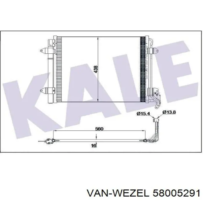 Купить 58005291 VAN Wezel Радиатор системы охлаждения кондиционера