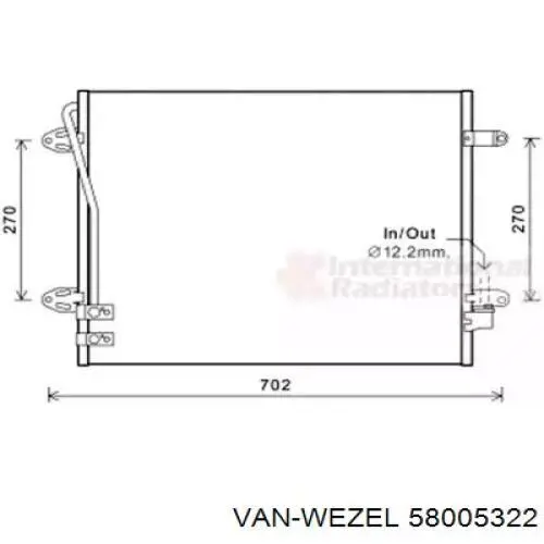 58005322 VAN Wezel радиатор кондиционера