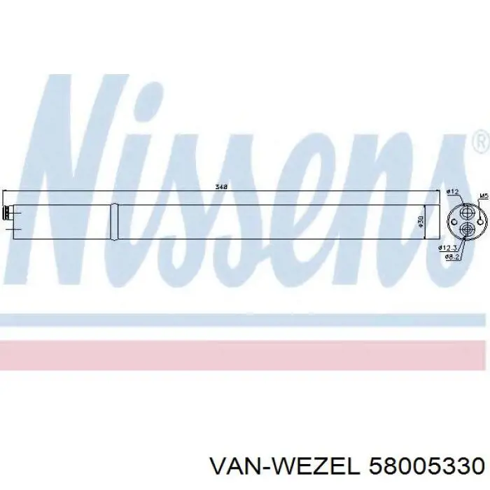 Конденсатор кондиционера VAN Wezel 58005330 цена, от 62.78 USD