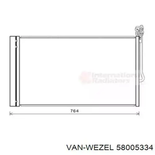 58005334 VAN Wezel radiador de aparelho de ar condicionado