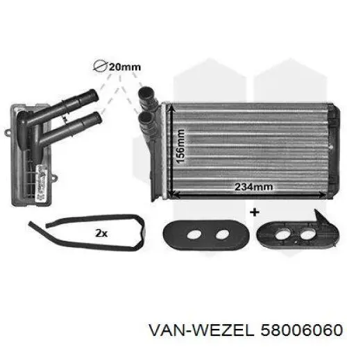 Radiador de calefacción 58006060 VAN Wezel