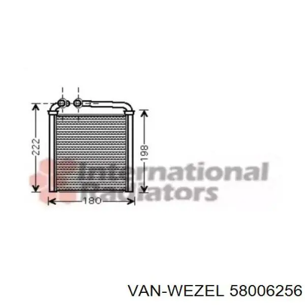 58006256 VAN Wezel радиатор печки