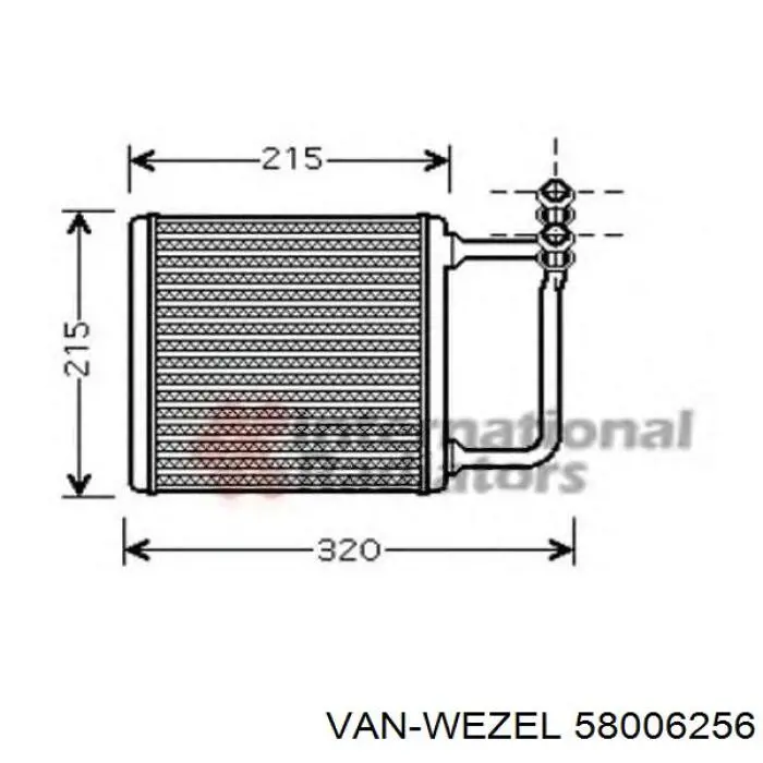 58006256 VAN Wezel Радиатор отопителя салона