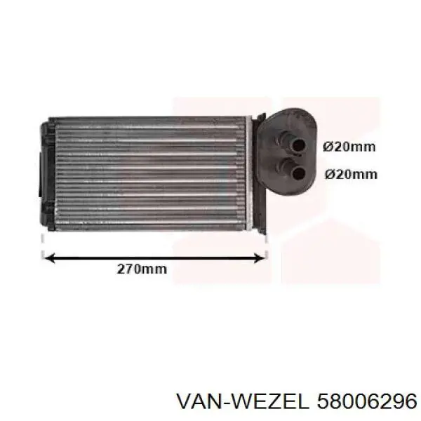 Радиатор печки 58006296 VAN Wezel