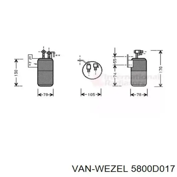 Осушитель кондиционера 5800D017 VAN Wezel