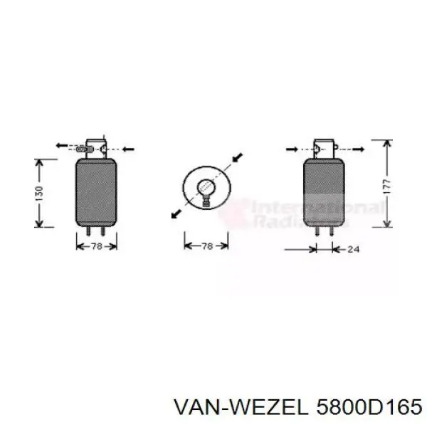 Осушитель кондиционера 5800D165 VAN Wezel