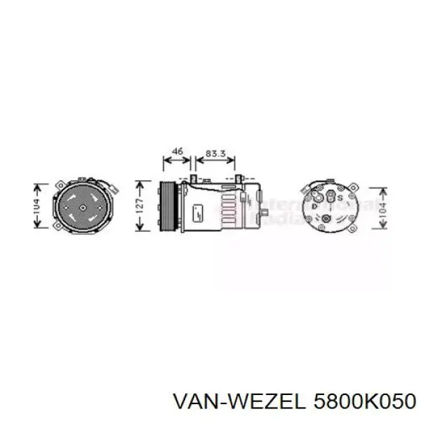 Компрессор кондиционера 5800K050 VAN Wezel