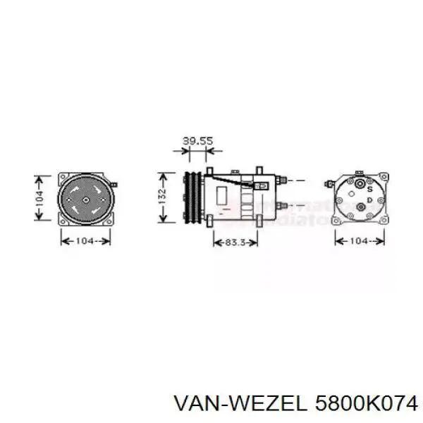 Компрессор кондиционера 5800K074 VAN Wezel