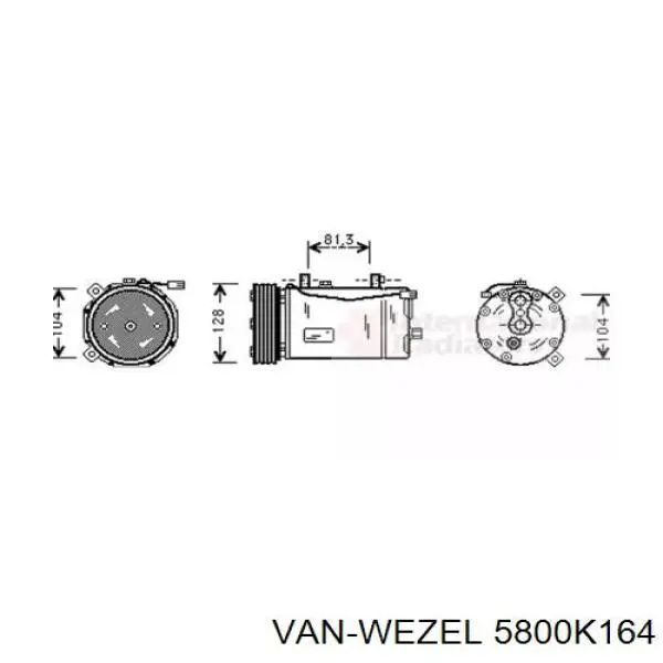 Компрессор кондиционера 5800K164 VAN Wezel