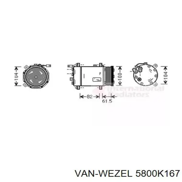 Компрессор кондиционера 5800K167 VAN Wezel