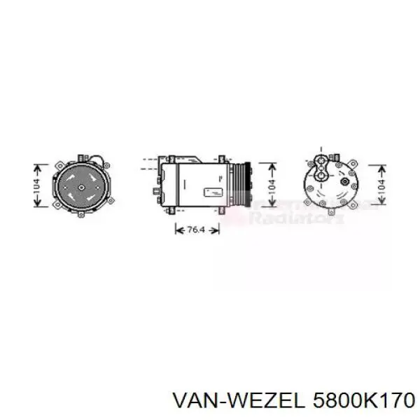 Компрессор кондиционера 5800K170 VAN Wezel