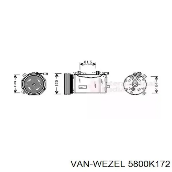 Компрессор кондиционера 5800K172 VAN Wezel