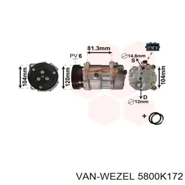 Насос кондиционера VAN Wezel 5800K172