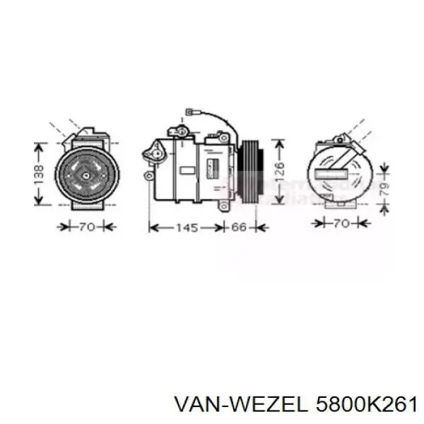 Компрессор кондиционера 5800K261 VAN Wezel