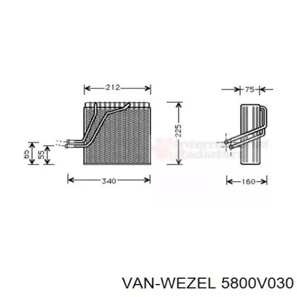 Испаритель кондиционера 5800V030 VAN Wezel