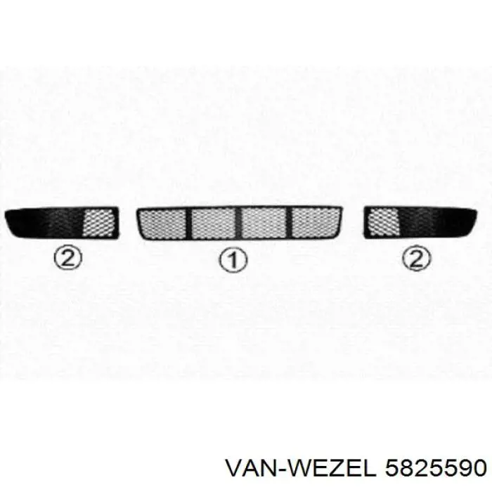 5825590 VAN Wezel решетка бампера переднего центральная
