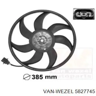 Купить 5827745 VAN Wezel Электровентилятор охлаждения в сборе (мотор+крыльчатка)