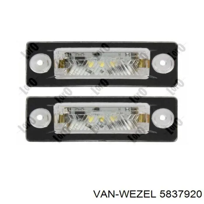 Фонарь подсветки номерного знака 5837920 VAN Wezel