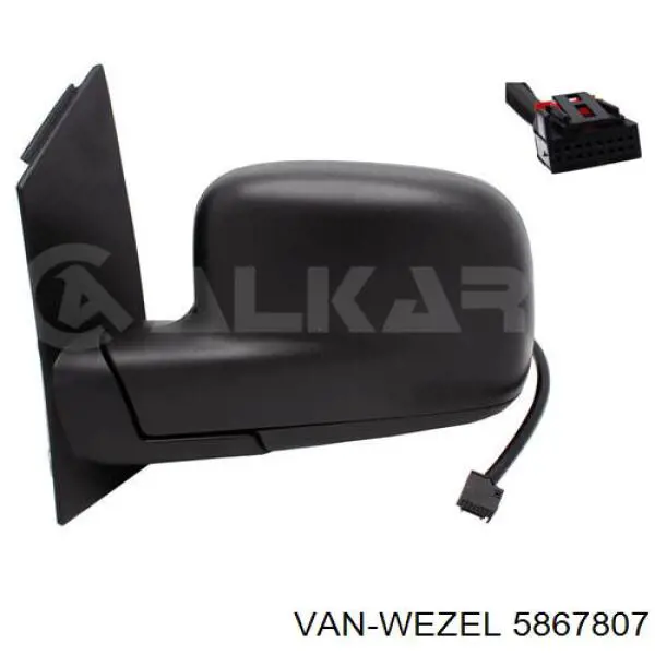 Зеркало заднего вида, левое VAN Wezel 5867807 цена, от 63.11 USD