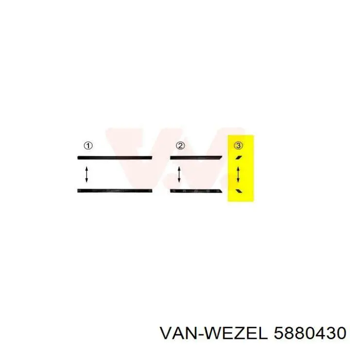 Молдинг крыла заднего правого 5880430 VAN Wezel