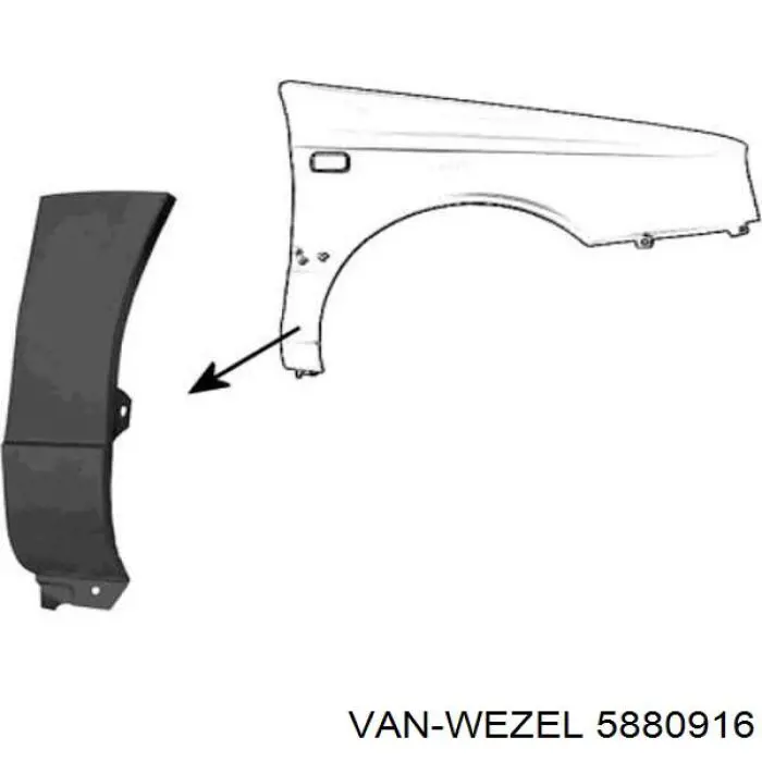 Повторитель поворота на крыле 5880916 VAN Wezel