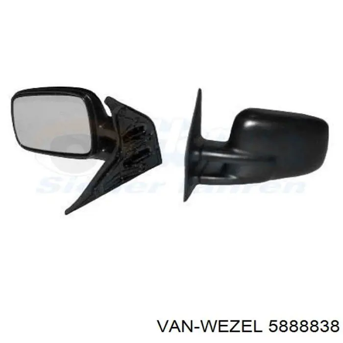 Стекло зеркала заднего вида, правого VAN Wezel 5888838 цена, от 8.12 USD