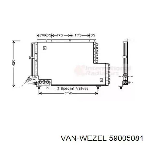 Радиатор кондиционера 59005081 VAN Wezel